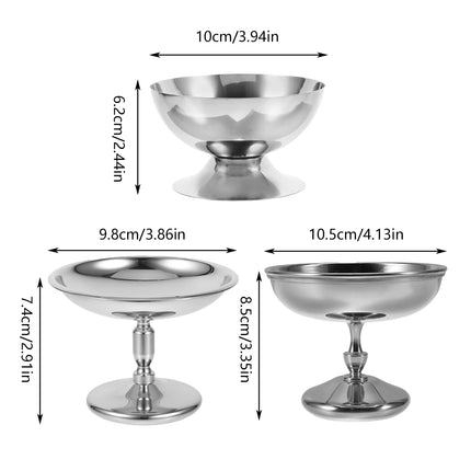 304 Stainless Steel Goblet Hotel Restaurant Ice Cream Cup Bar Dessert Fruit