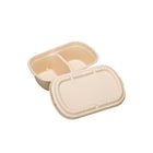 50PCS Disposable Two-Compartment Light Meal Salad Box with Lids Leakproof