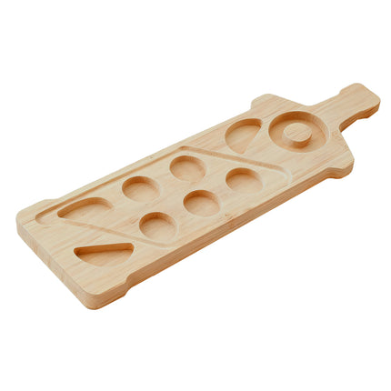 Bamboo Wine Glass and Condiment Rack Anti Slip Stable With Divided Compartments