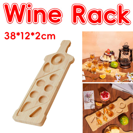 Bamboo Wine Glass and Condiment Rack Anti Slip Stable With Divided Compartments