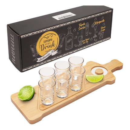 Bamboo Wine Glass and Condiment Rack Anti Slip Stable With Divided Compartments