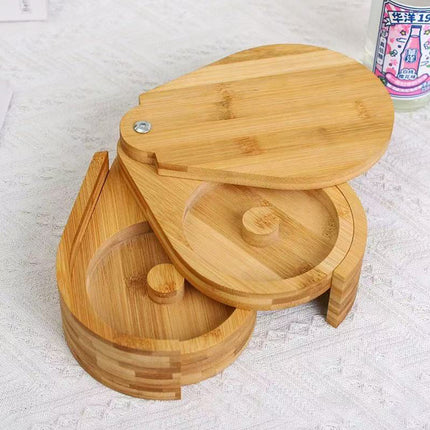 Bamboo Salt Jar Spice Container with Lid for Cooking Seasoning Storage Home Use