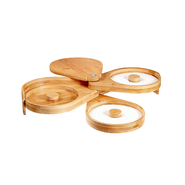 Bamboo Salt Jar Spice Container with Lid for Cooking Seasoning Storage Home Use