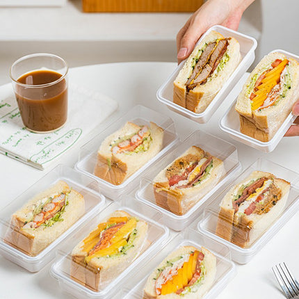 100PCS Clear Sandwich Bento Box Food-Grade Storage Container Meal Prep Use