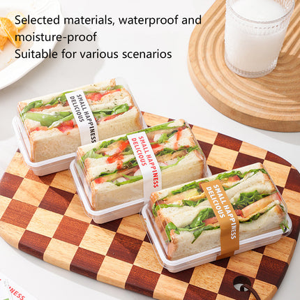 100PCS Clear Sandwich Bento Box Food-Grade Storage Container Meal Prep Use