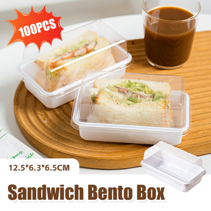100PCS Clear Sandwich Bento Box Food-Grade Storage Container Meal Prep Use