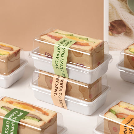 100PCS Clear Sandwich Bento Box Food-Grade Storage Container Meal Prep Use