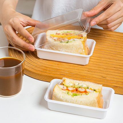 100PCS Clear Sandwich Bento Box Food-Grade Storage Container Meal Prep Use