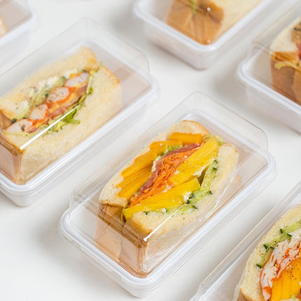 100PCS Clear Sandwich Bento Box Food-Grade Storage Container Meal Prep Use