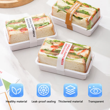 100PCS Clear Sandwich Bento Box Food-Grade Storage Container Meal Prep Use
