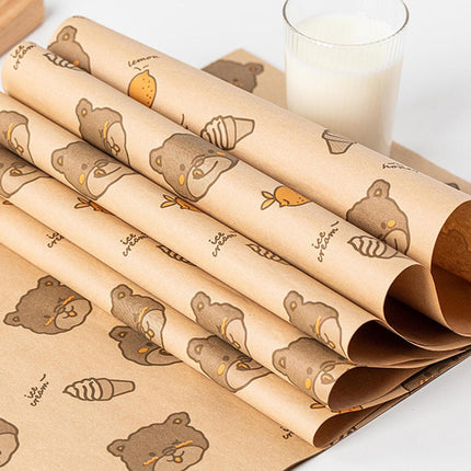 100pcs Sandwich Wrappers Oil Blotting Coated Paper Air Fryer Baking Parchment