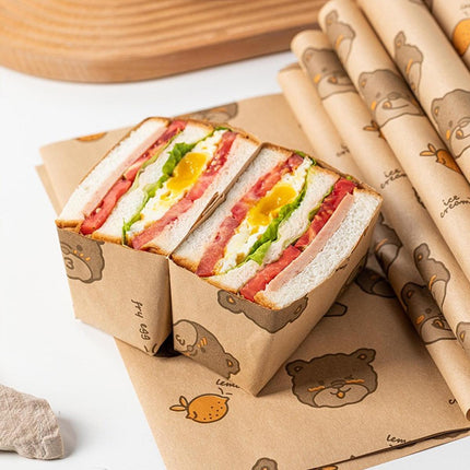 100pcs Sandwich Wrappers Oil Blotting Coated Paper Air Fryer Baking Parchment