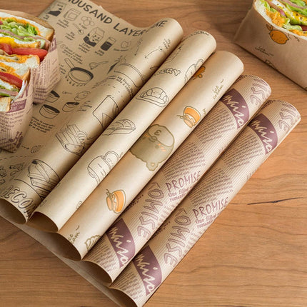 100pcs Sandwich Wrappers Oil Blotting Coated Paper Air Fryer Baking Parchment