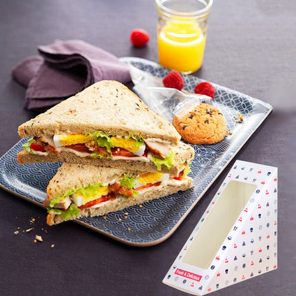 Transparent Window Sandwich Packaging Boxes Disposable Food Safe Leakproof