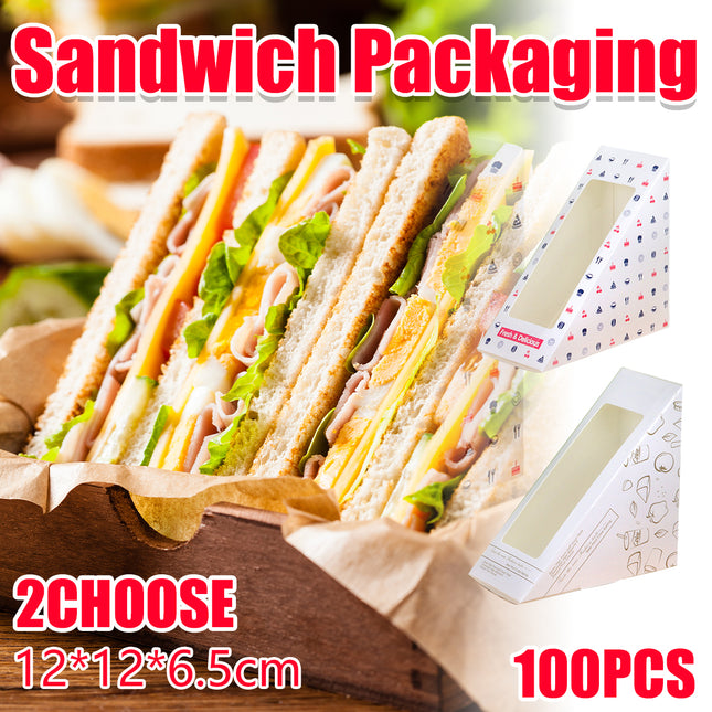 Transparent Window Sandwich Packaging Boxes Disposable Food Safe Leakproof