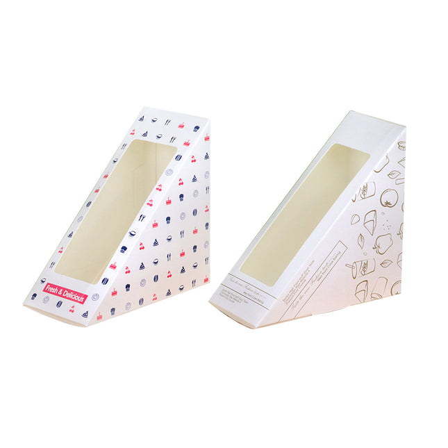 Transparent Window Sandwich Packaging Boxes Disposable Food Safe Leakproof