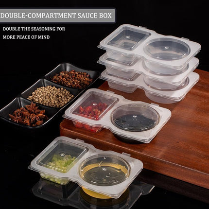 50PCS Disposable Takeaway Sauce Containers with Lids Food Grade Home Delivery