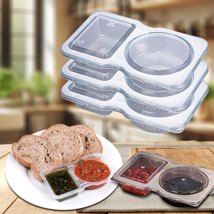 50PCS Disposable Takeaway Sauce Containers with Lids Food Grade Home Delivery