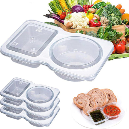 50PCS Disposable Takeaway Sauce Containers with Lids Food Grade Home Delivery