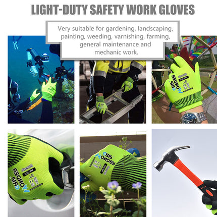 2 Pairs Nitrile Coated Garden Work Gloves Breathable Oil Resistant Non Slip