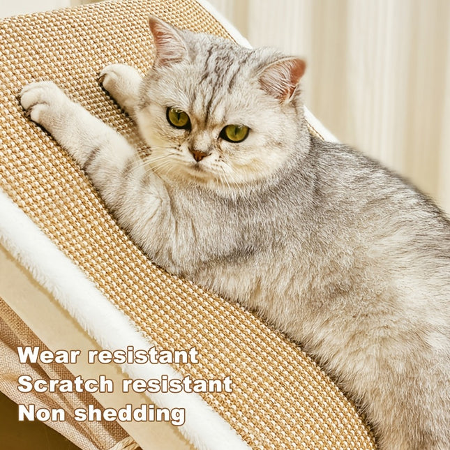 Cat Tent House Semi Enclosed Nest Cat Bed Scratch Board Indoor Kitten Shelter