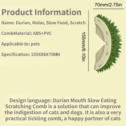 Durian Rubbing Comb for Cats Grooming Massage Tool Pet Hair Comb for Shedding