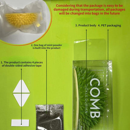 Durian Rubbing Comb for Cats Grooming Massage Tool Pet Hair Comb for Shedding