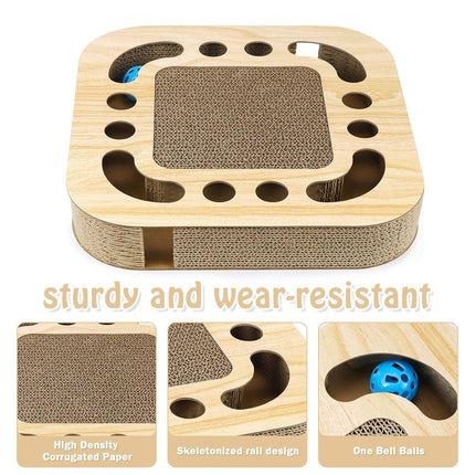 Cat Toy Interactive Turntable Ball Track Tower Pet Claw Training Play Exercise