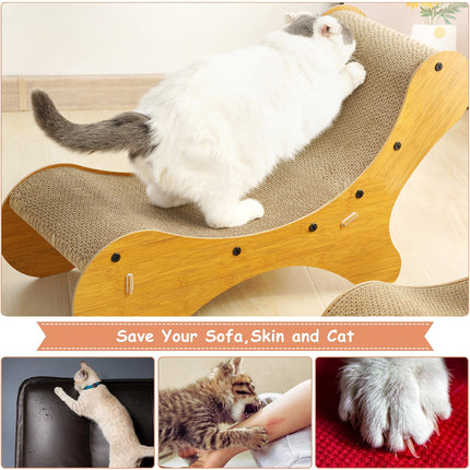 2 in1 Cat Scratcher Cat Bed Lounge Chair Cardboard for Kittens Scratching Pad