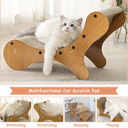 2 in1 Cat Scratcher Cat Bed Lounge Chair Cardboard for Kittens Scratching Pad