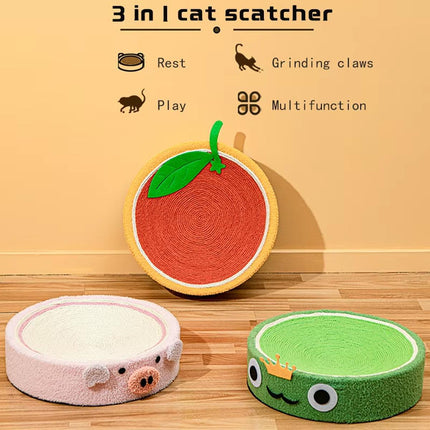 Cat Scratching Board Bed 3 in 1 Round Large Durable Pet Toy Furniture Protector