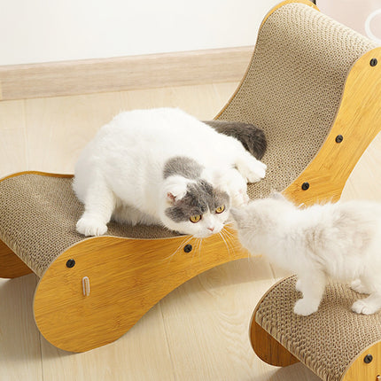 2 in1 Cat Scratcher Cat Bed Lounge Chair Cardboard for Kittens Scratching Pad