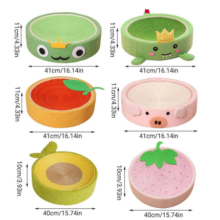 Cat Scratching Board Bed 3 in 1 Round Large Durable Pet Toy Furniture Protector