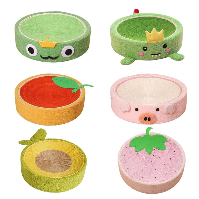 Cat Scratching Board Bed 3 in 1 Round Large Durable Pet Toy Furniture Protector