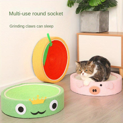 Cat Scratching Board Bed 3 in 1 Round Large Durable Pet Toy Furniture Protector
