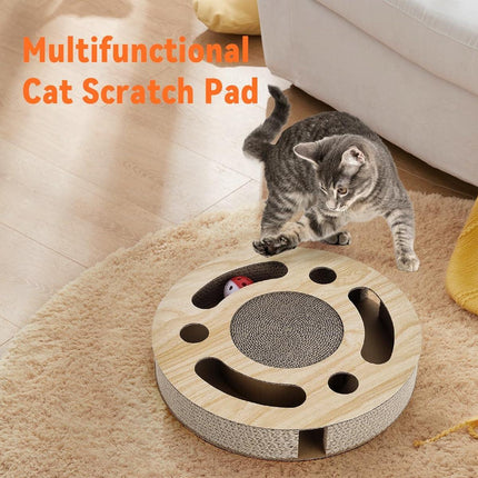 Cat Toy Interactive Turntable Ball Track Tower Pet Claw Training Play Exercise