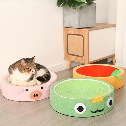 Cat Scratching Board Bed 3 in 1 Round Large Durable Pet Toy Furniture Protector