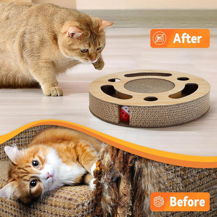 Cat Toy Interactive Turntable Ball Track Tower Pet Claw Training Play Exercise