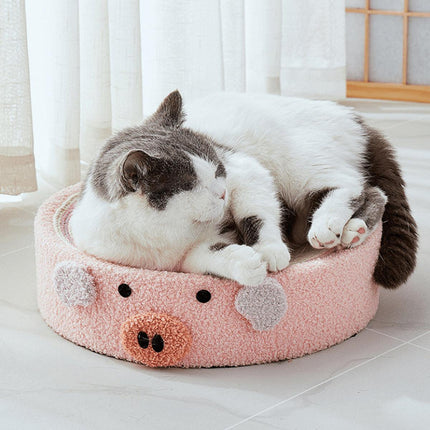 Cat Scratching Board Bed 3 in 1 Round Large Durable Pet Toy Furniture Protector