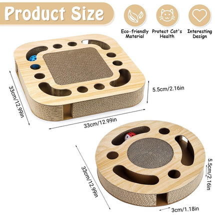 Cat Toy Interactive Turntable Ball Track Tower Pet Claw Training Play Exercise