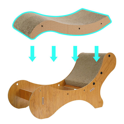 2 in1 Cat Scratcher Cat Bed Lounge Chair Cardboard for Kittens Scratching Pad