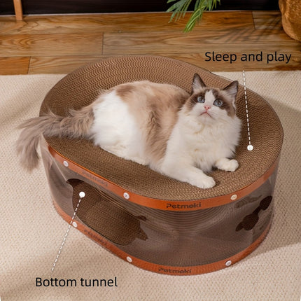 Cat Scratch Board Tunnel Bed Multifunctional Toy Passage For Indoor Rest Play