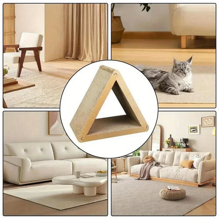 Triangular Cat Scratching Board Corrugated Paper Scratcher Pad Scraper Kitten