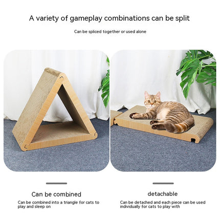 Triangular Cat Scratching Board Corrugated Paper Scratcher Pad Scraper Kitten
