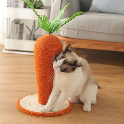 Carrot Cat Scratching Post Vertical Climbing Frame Interactive Toy for Cats