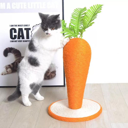 Carrot Cat Scratching Post Vertical Climbing Frame Interactive Toy for Cats