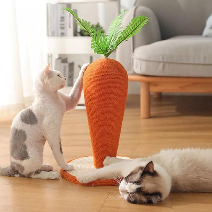 Carrot Cat Scratching Post Vertical Climbing Frame Interactive Toy for Cats