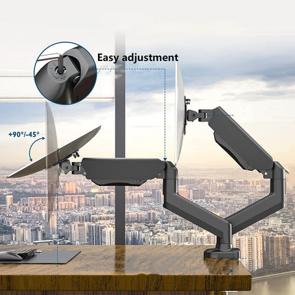 Monitor Free Hover Telescopic Arm Mount Black Ergonomic Adjustable