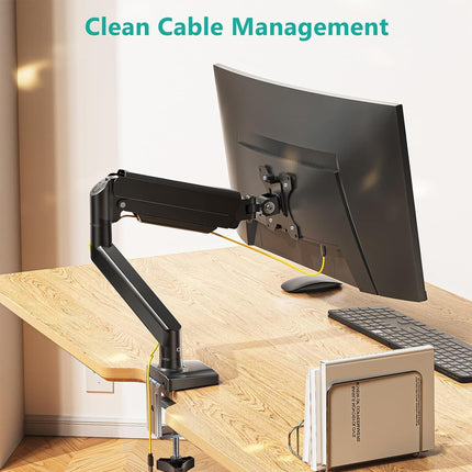 Monitor Free Hover Telescopic Arm Mount Black Ergonomic Adjustable