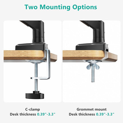 Monitor Free Hover Telescopic Arm Mount Black Ergonomic Adjustable